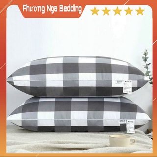 Đôi ruột gối kẻ Muji bông tinh khiết cao cấp