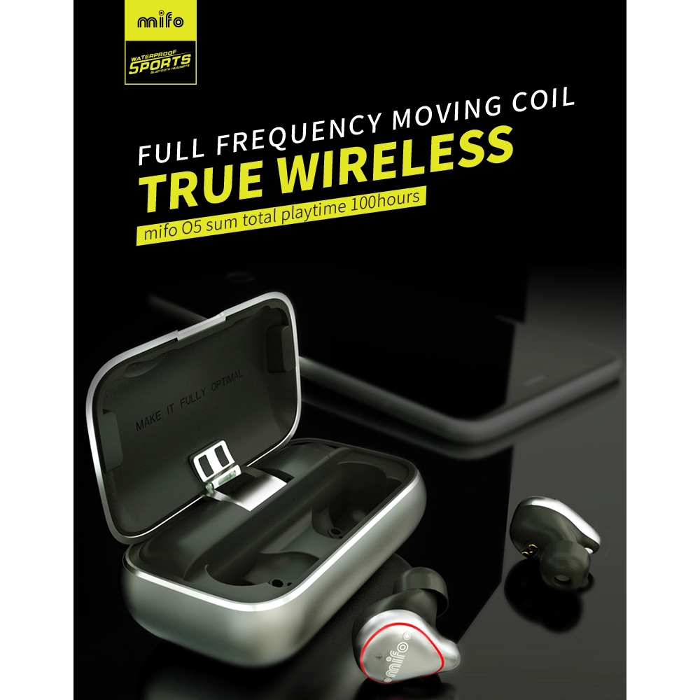 ♪ MIFO O5 5.0 TWS wireless waterproof headphones professional level audio headset charging box 【BEST】vn