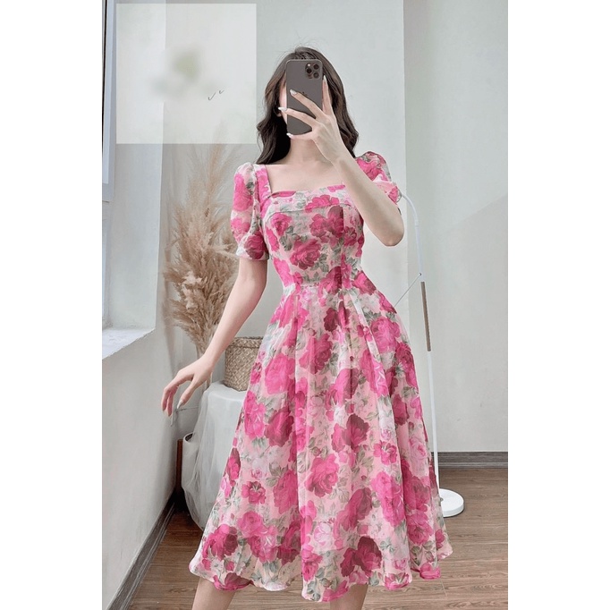 ĐẦM VOAN PHỐI HOA ( NHIỀU KIỂU) KIỂU DÁNG BASIC NHẸ NHÀNG THANH THOÁT CHO CHỊ EM NỞ HOA UP