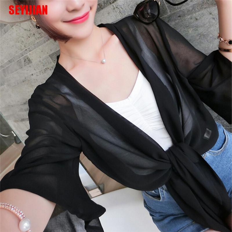 Vỏ Bọc Cardigan Chống Nắng Chất Liệu Chiffon Thời Trang Mùa Hè Cho Nữ