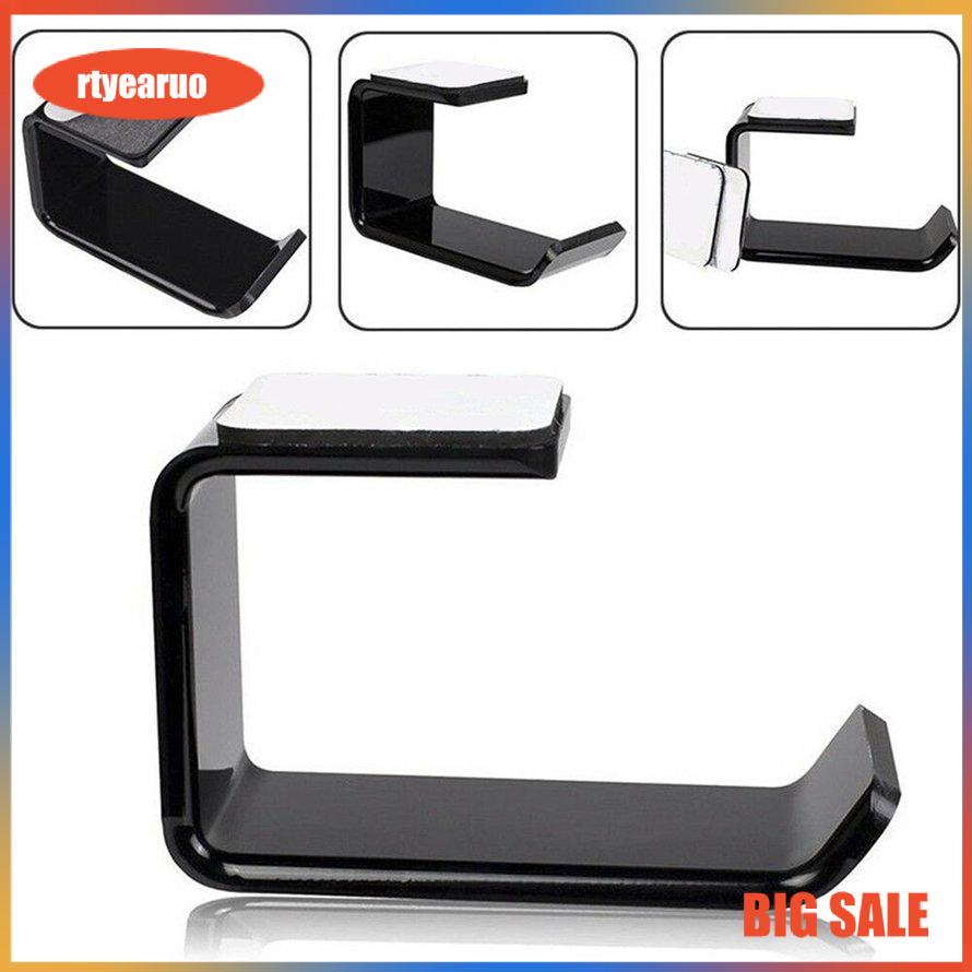 Simple Headphone Stand Hanger Hook Tape Under Desk Dual Headset Mount Holder