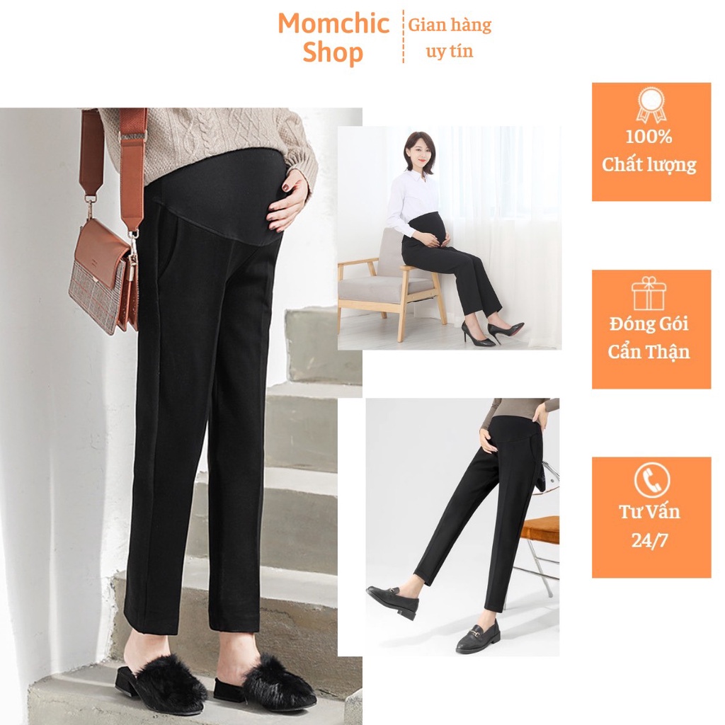 Quần Bầu Baggy Công Sở Chất Liệu Tuyết Mưa Mềm Mại Thoải Mái Cho Mẹ Bầu ( Có chun chỉnh eo )