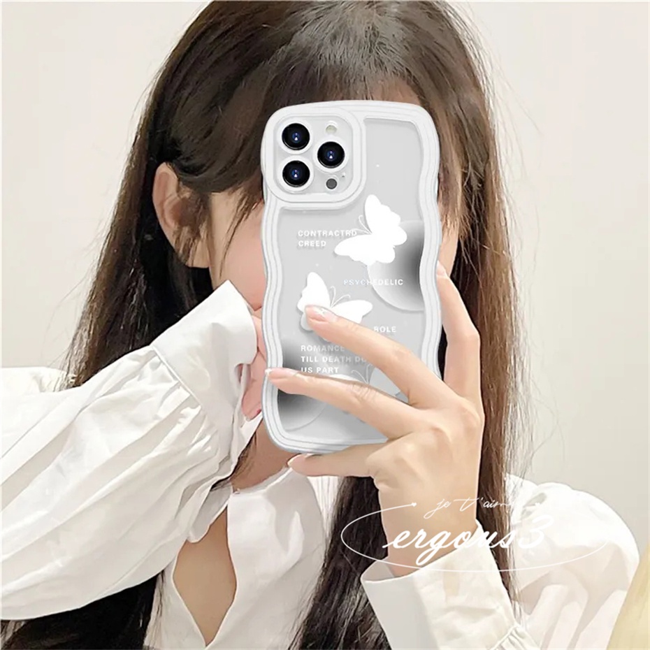 Ốp Điện Thoại Mềm Họa Tiết Bướm Thời Trang Cho iPhone 14 13 12 11 Pro Max SE2020 X XR Xs Max 7 8 Plus
