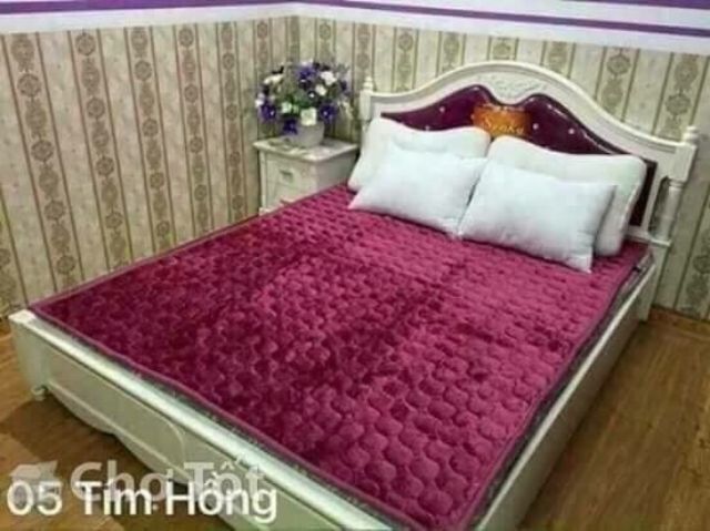 Thảm nỉ nhung trải giường 1 màu