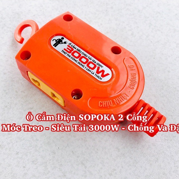 Ổ cắm Sopoka chịu tải 3000W, Chống va đập, Chịu nhiệt cao