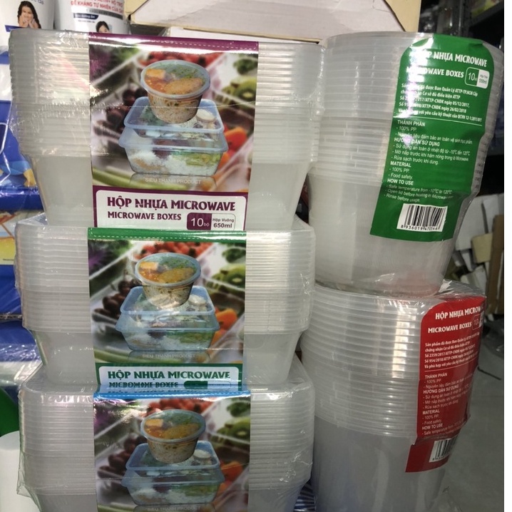 Combo 10 hộp đựng thực phẩm 1000ml, 750ml, 650ml, 550ml