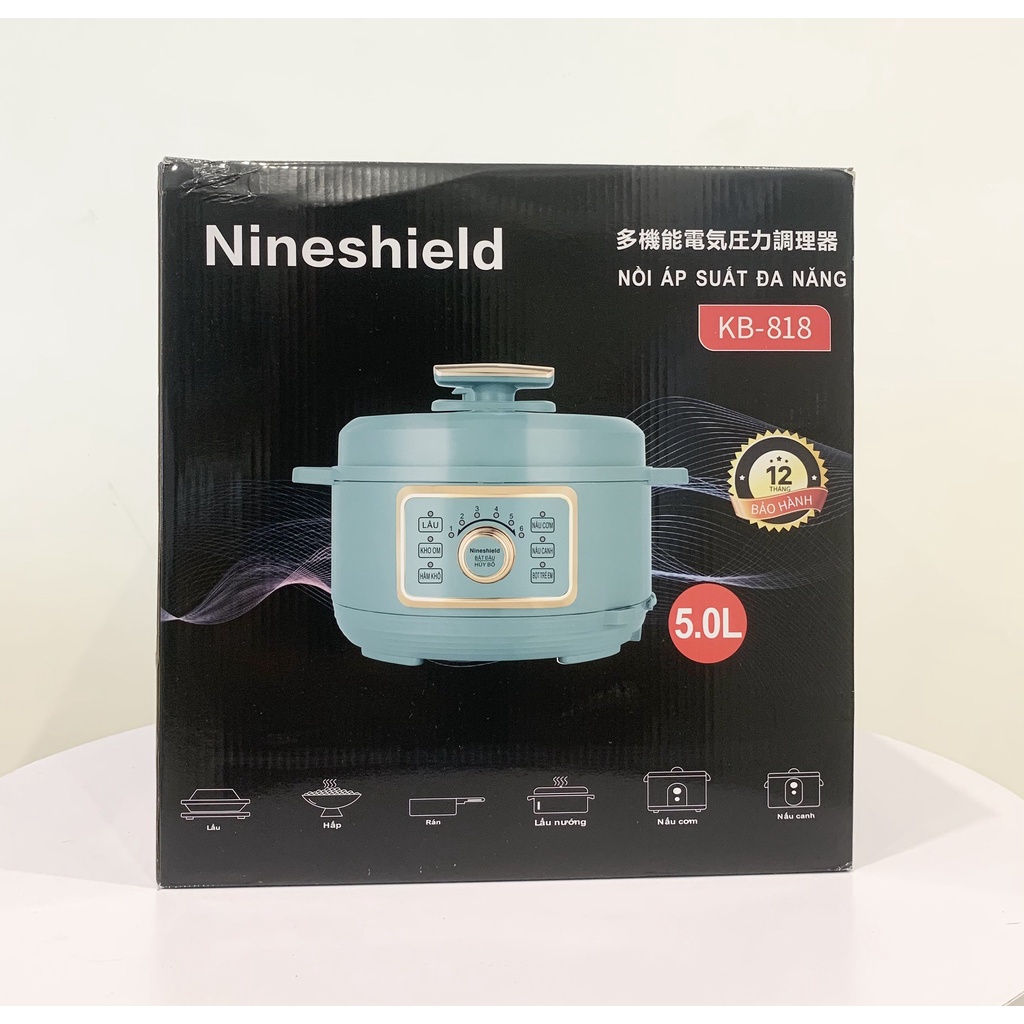 NỒI ÁP SUẤT HẦM NẤU ĐA NĂNG NINESHIELD 4 Lít /5 LÍT [BẢO HÀNH CHÍNH HÃNG 12 THÁNG]