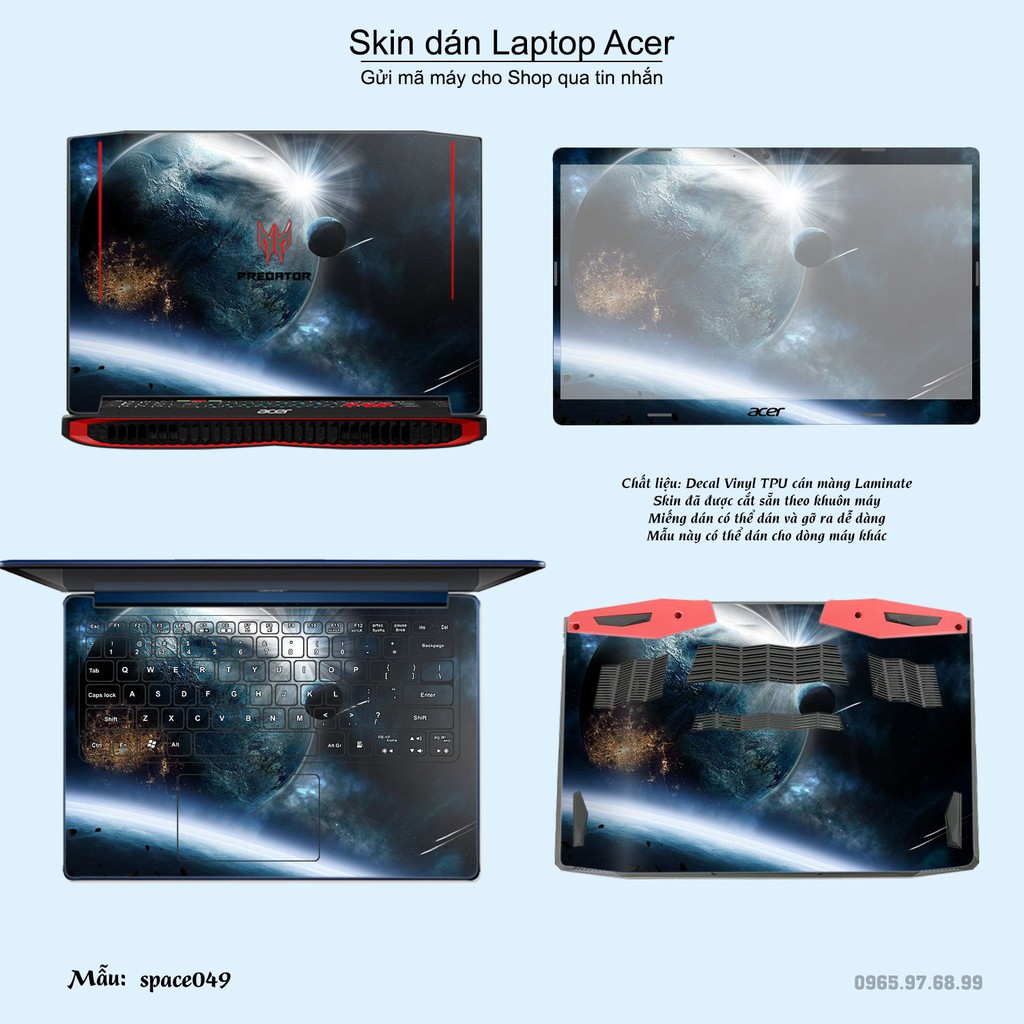 Skin dán Laptop Acer in hình không gian _nhiều mẫu 9 (inbox mã máy cho Shop)