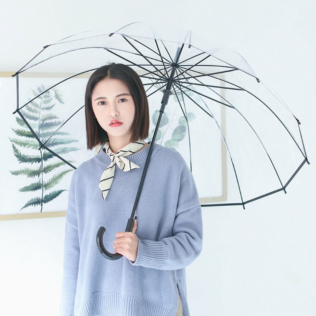 Ô trong suốt che mưa khi đi trời tối, đi xe máy không bị che khuất tầm nhìn/Dù che mưa hàng loại 1 18 gọng