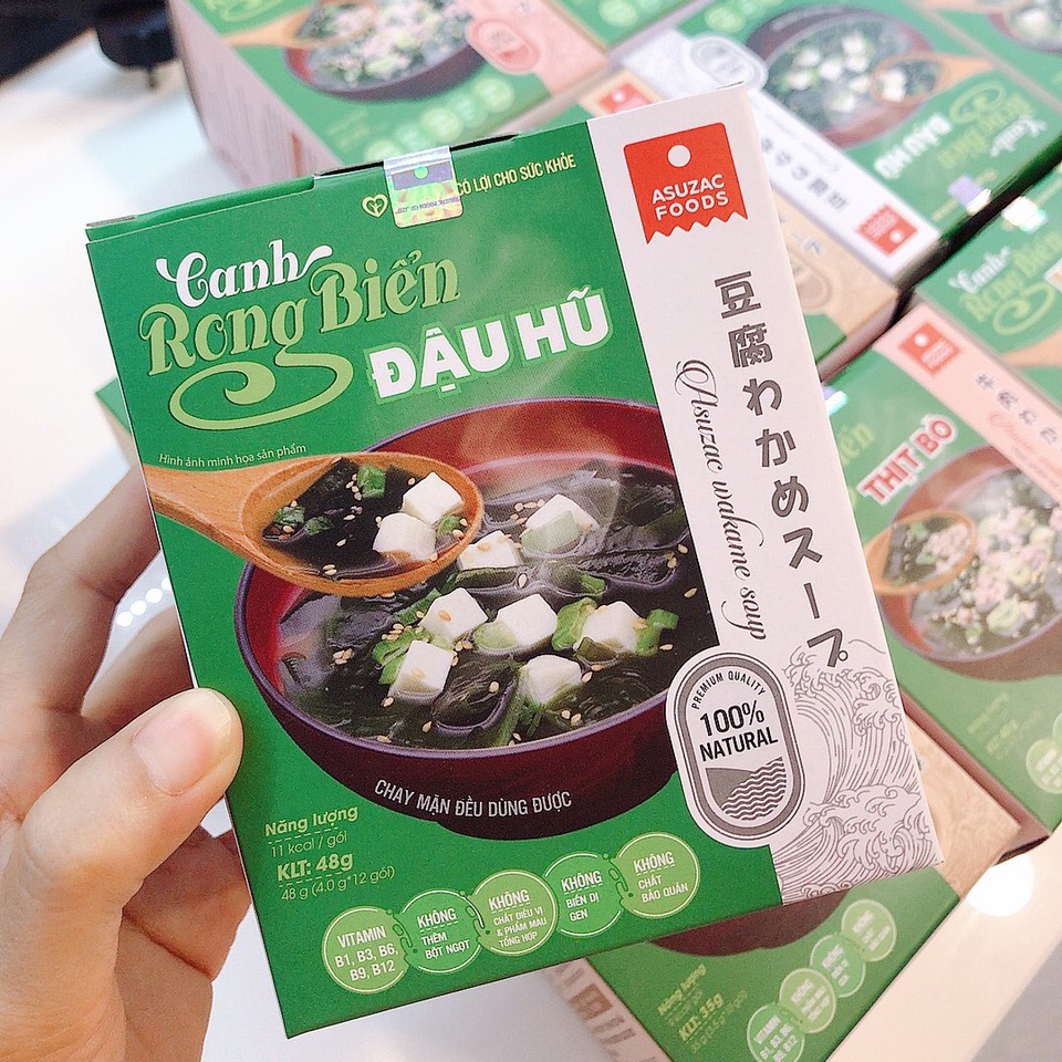 Canh rong biển đậu hủ, tôm, hến, thịt bò, miso Asuzac Foods | BigBuy360 - bigbuy360.vn