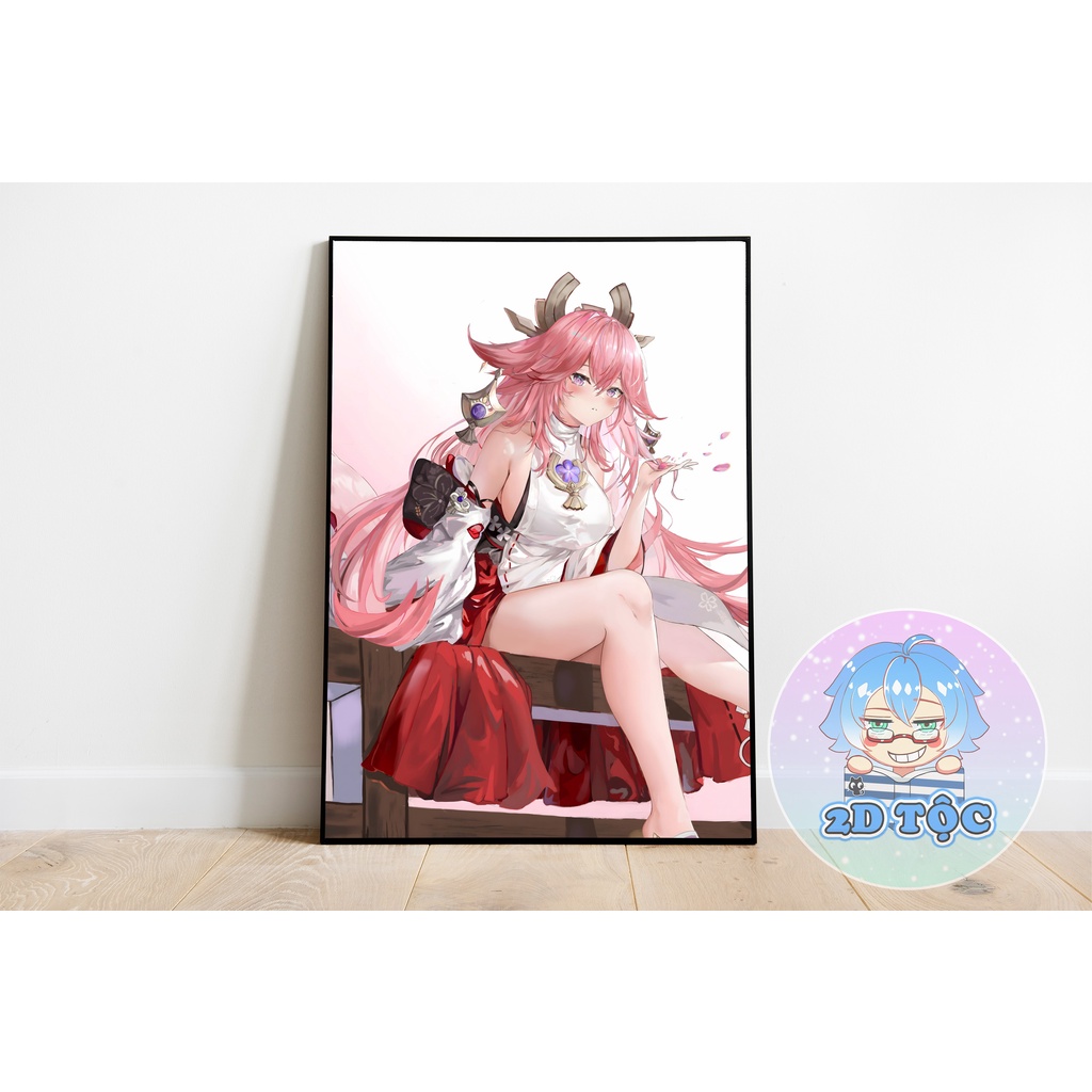 POSTER A3 CAO CẤP TREO TƯỜNG YAE MIKO (5) GAME GENSHIN IMPACT BY 2D TỘC SHOP