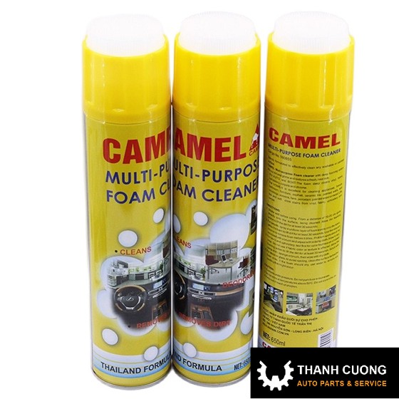 Chai Dung Dịch Xịt Bọt Vệ Sinh Da Ghế Nệm Ô Tô Foam Cleaner Màu Vàng chuẩn