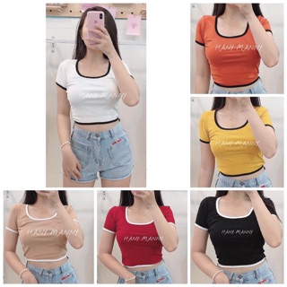 [KÈM HÌNH THẬT+VIDEO] ÁO CROPTOP VIỀN BODY CỔ VUÔNG