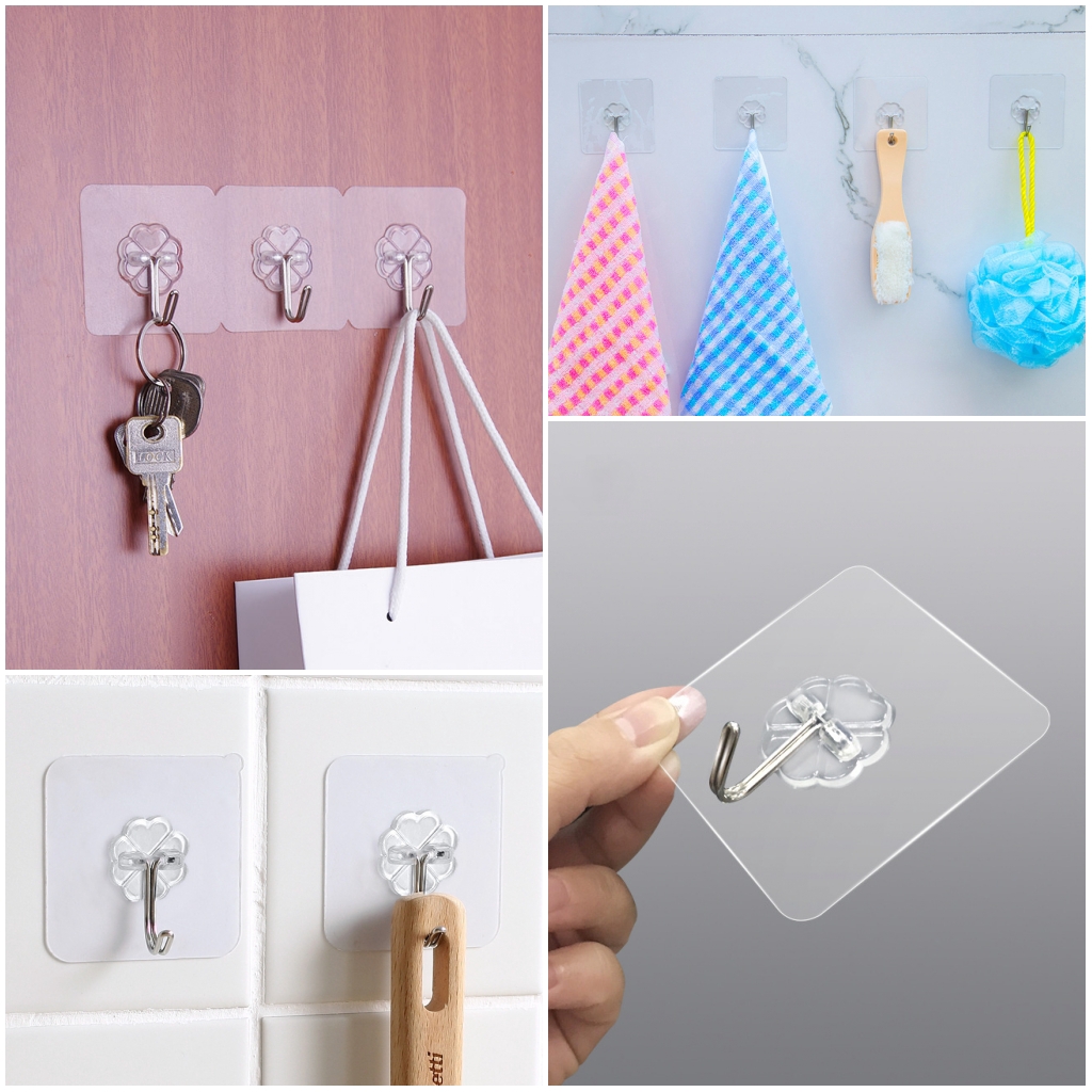 Cặp móc dán tường độ bám dính cao chắc chắn tiện dụng