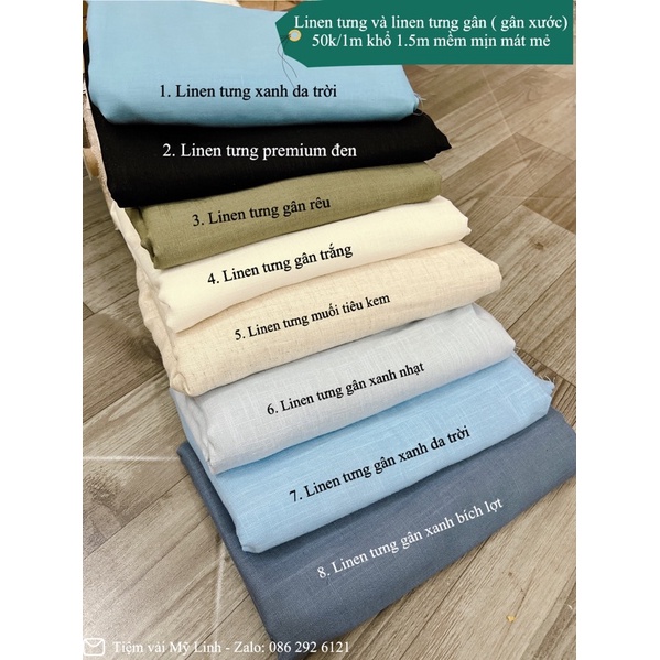 Vải linen tưng và linen tưng gân - gân xước mềm rủ mát ít nhăn may không cần lót khổ 1.5m