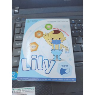 Khẩu trang em bé Lily Thiết bế 3d hộp 10 cái