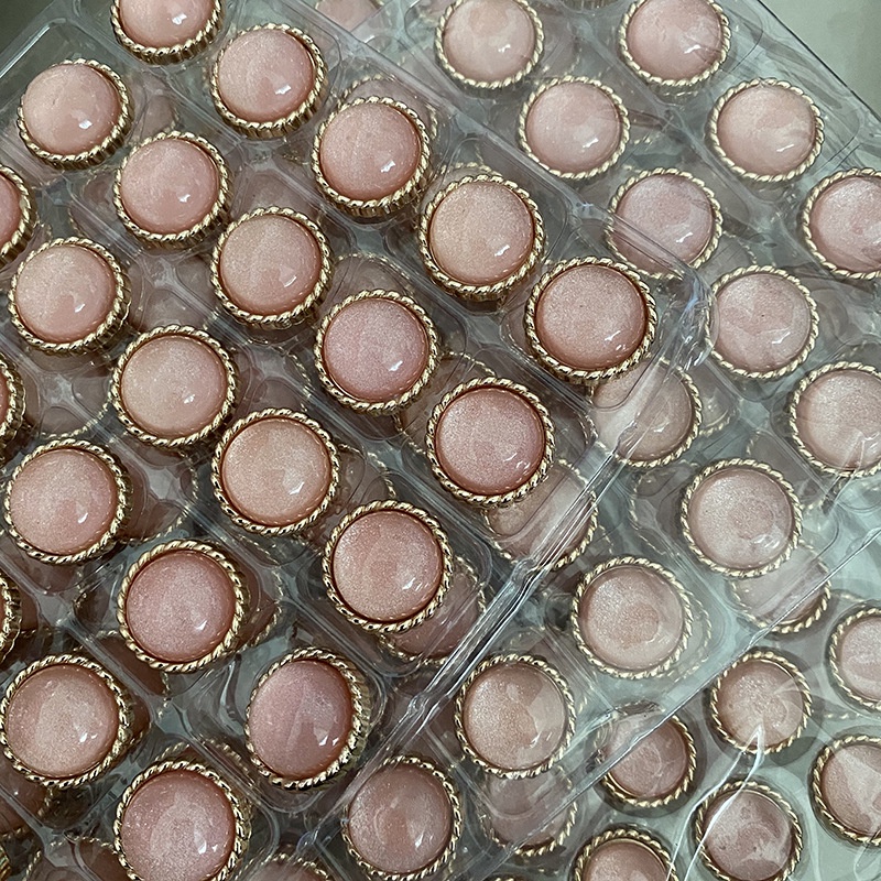 Set 5 / 10 Nút Tròn 23MM Đính Ngọc Trai Màu Trắng / Hồng / Đen / Xám