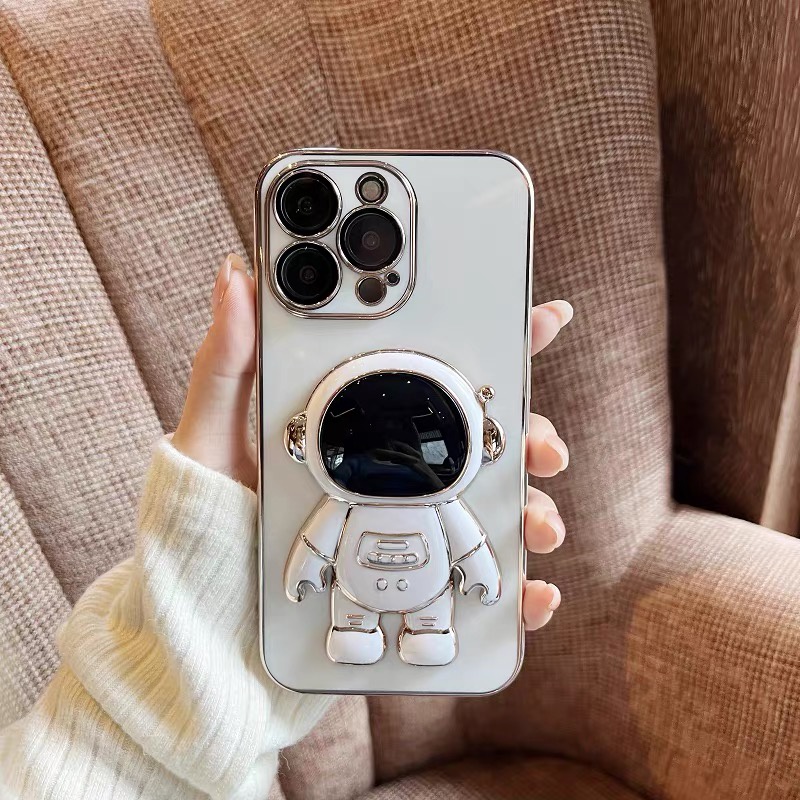 Ốp Điện Thoại Mềm In Hình Phi Hành Gia Có Giá Đỡ Cho Iphone 13 pro max 12 pro max 11 pro max xs max xr x