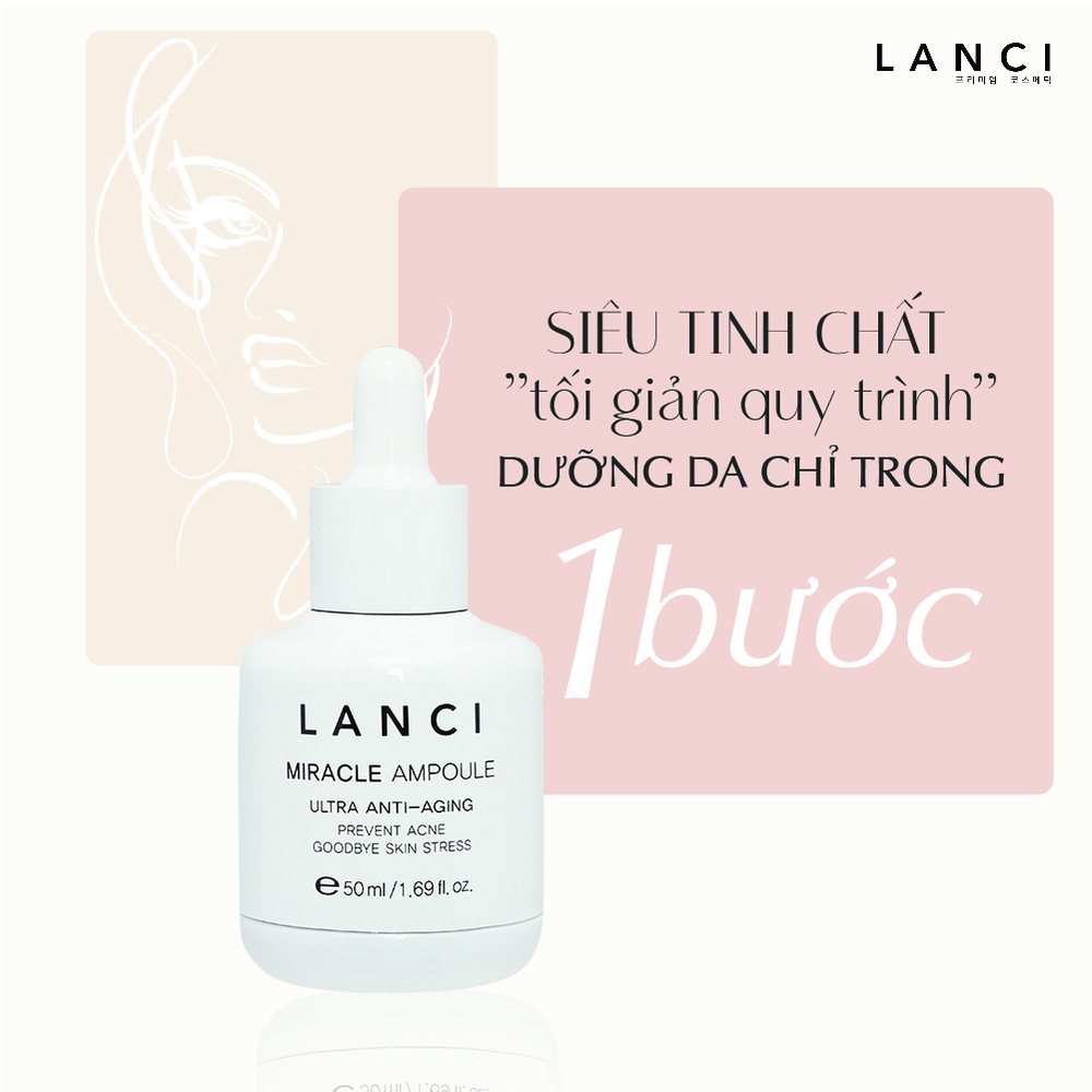 Serum Lanci 50ml Miracle Ampoule Ultra Clarifying 50ml Hàn Quốc Zuka Beauty dưỡng ẩm trắng da se khít chân lỗ chân lông