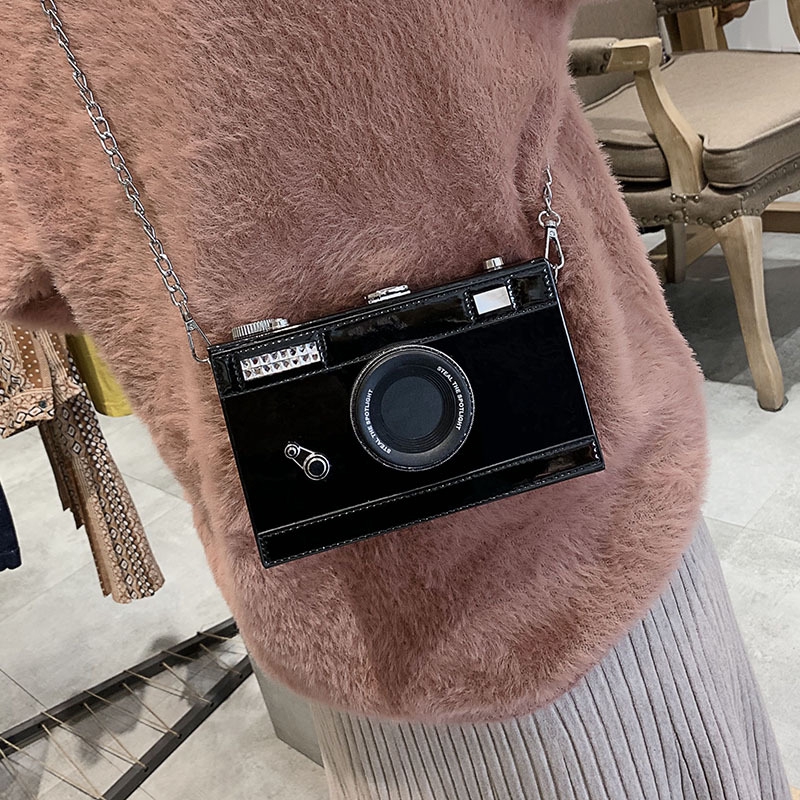 Female handbag 2019 new wave retro personality camera pocket small square Korean fashion wild cross shoulder