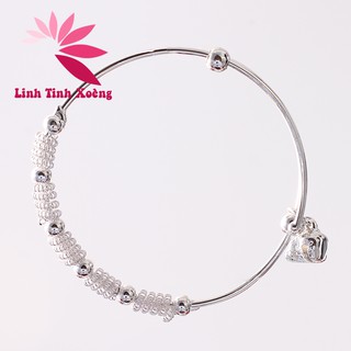 Lắc tay nữ mạ bạc thời trang có gắn hạt lục lạc MK214
