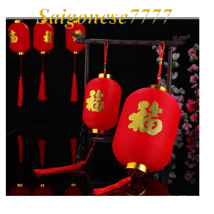 (5 Mét 12 Lồng Đèn-Có Phích Nối Điện) Lồng Đèn Đỏ Treo Tết Red Chinese Lantern