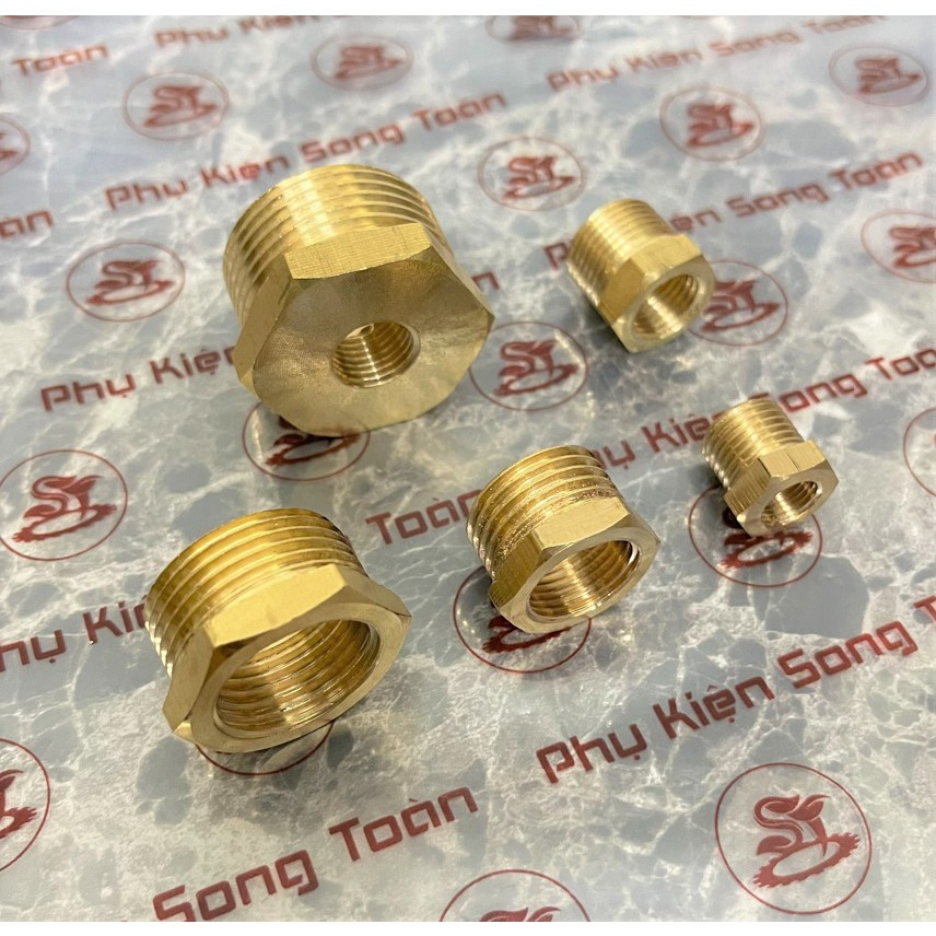 [Ren ngoài 42 49 60] ren trong tùy chọn bằng đồng - Cả rá lơ ngược Brass pipe fitting reducer bush male to female