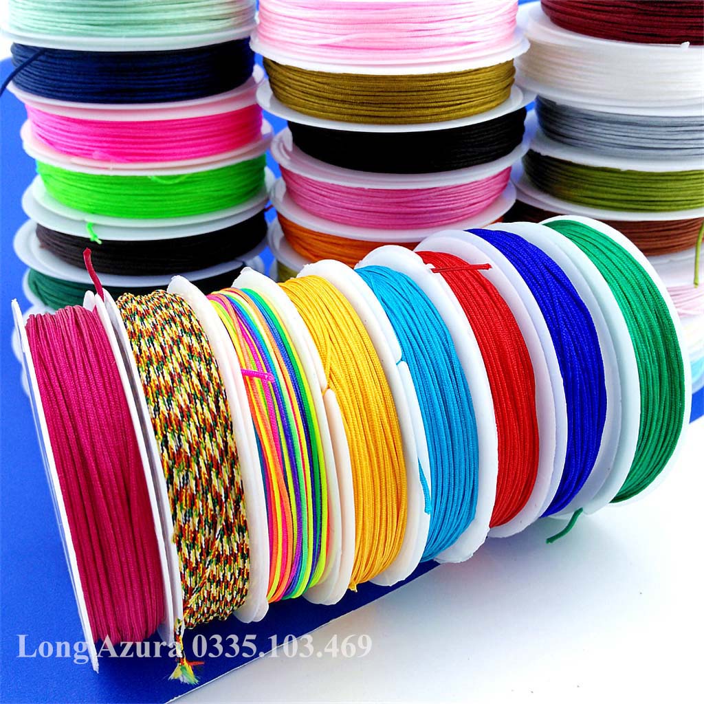 Dây đan vòng tay, dây làm vòng tay handmade, ngũ sắc, chỉ đỏ, đủ cỡ 0.8mm, 1mm, 2mm, 2.5mm, may mắn, có kim tuyến
