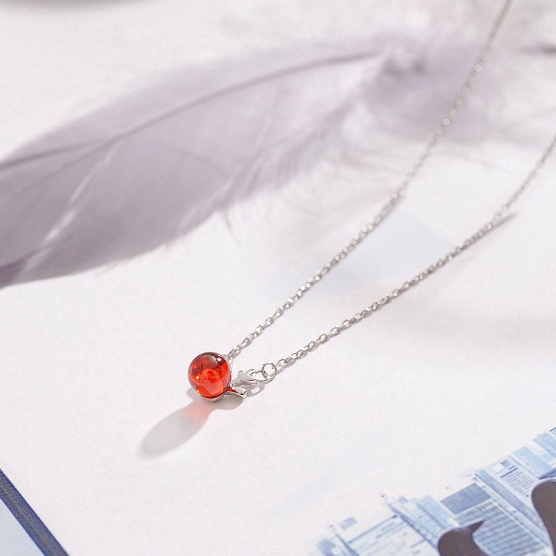 Dây chuyền bạc phối mặt hình sừng hươu độc đáo phong cách Hàn Quốc