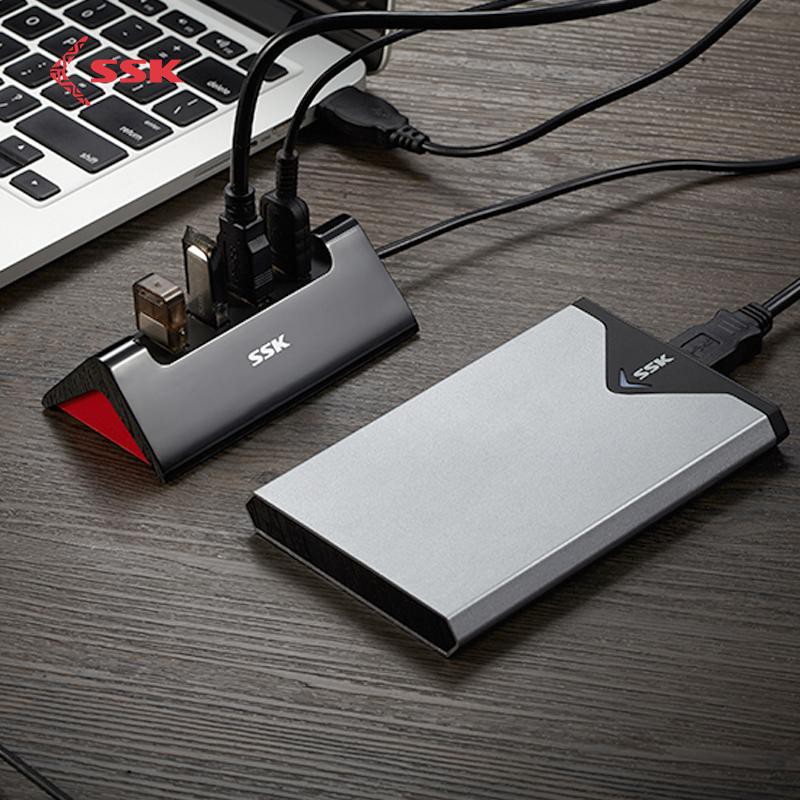 Hub chia cổng USB 3.0 từ 1 ra 4 SSK SHU835 - hỗ trợ chức năng như hub sạc (Đen)