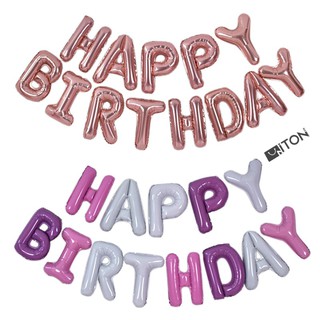 Bóng nhôm chữ Happy birthday cao 40cm (nhiều màu)