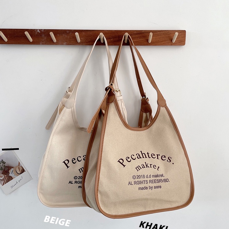 Túi Xách Canvas Cỡ Lớn In Chữ Thời Trang Xu Hướng Mùa Hè Cho Nữ