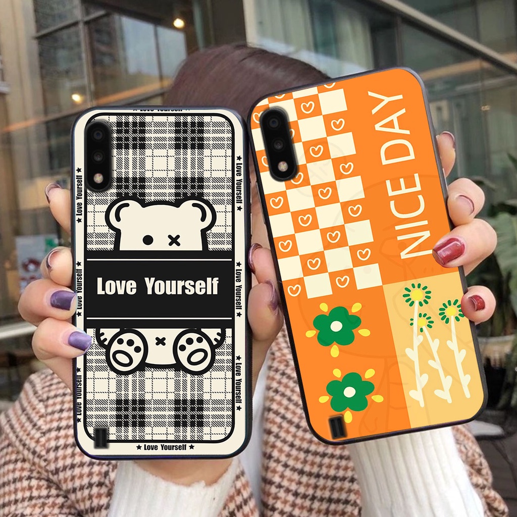 Ốp lưng Samsung A01 happy day, gấu bear dễ thương - BỀN - ĐẸP -BAO GIÁ TOÀN THỊ TRƯỜNG