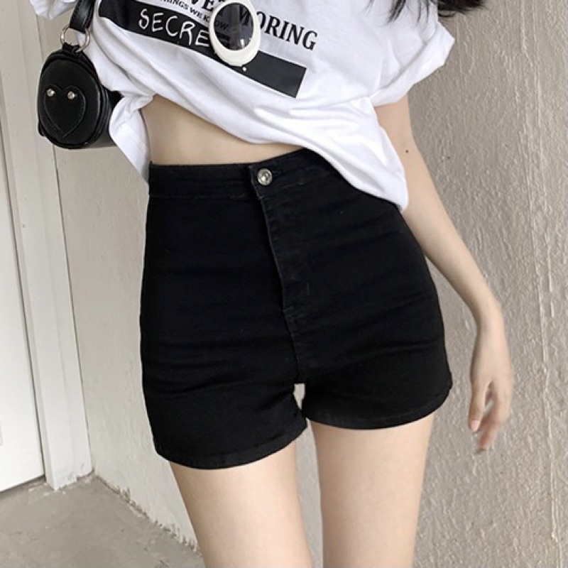 Quần short kaki jeans trơn GUM OFFICIAL co giãn ôm mông, quần đùi bò ngắn đen trắng xanh