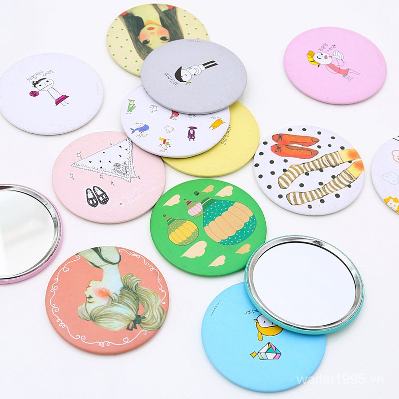 [Hàng mới về] Gương trang điểm mini bỏ túi họa tiết hoạt hình Hàn Quốc 2021
