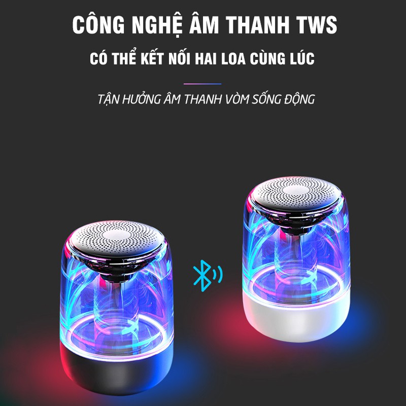 Loa bluetooth có đèn LED theo nhạc C7 phiên bản cao cấp âm thanh vòm 6D sống động dung lượng pin lớn