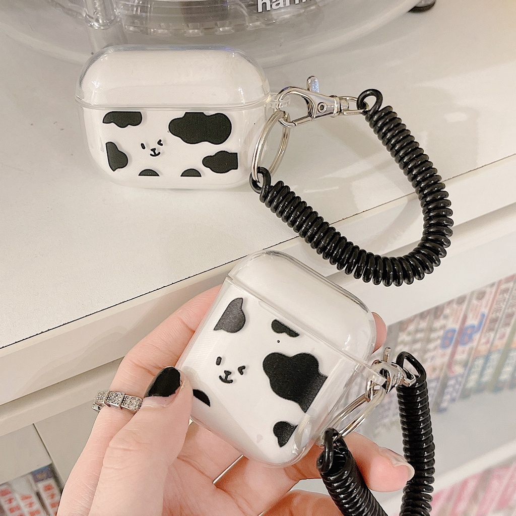Vỏ Bảo Vệ Hộp Sạc Tai Nghe airpods 1 2 Pro 3rd Generation Pro 1/2 Trong Suốt Chống Sốc Họa Tiết Hoạt Hình Kèm Dây Đeo Kiểu Nhật Hàn