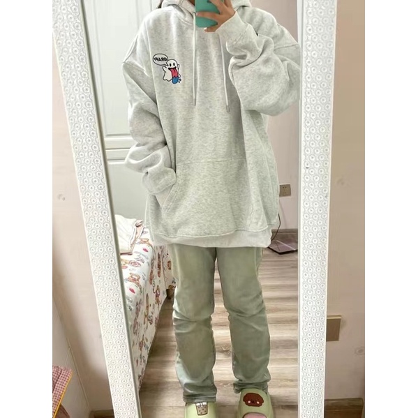 ÁO HOODIE NỈ LÓT LÔNG THÊU HÌNH GRAF