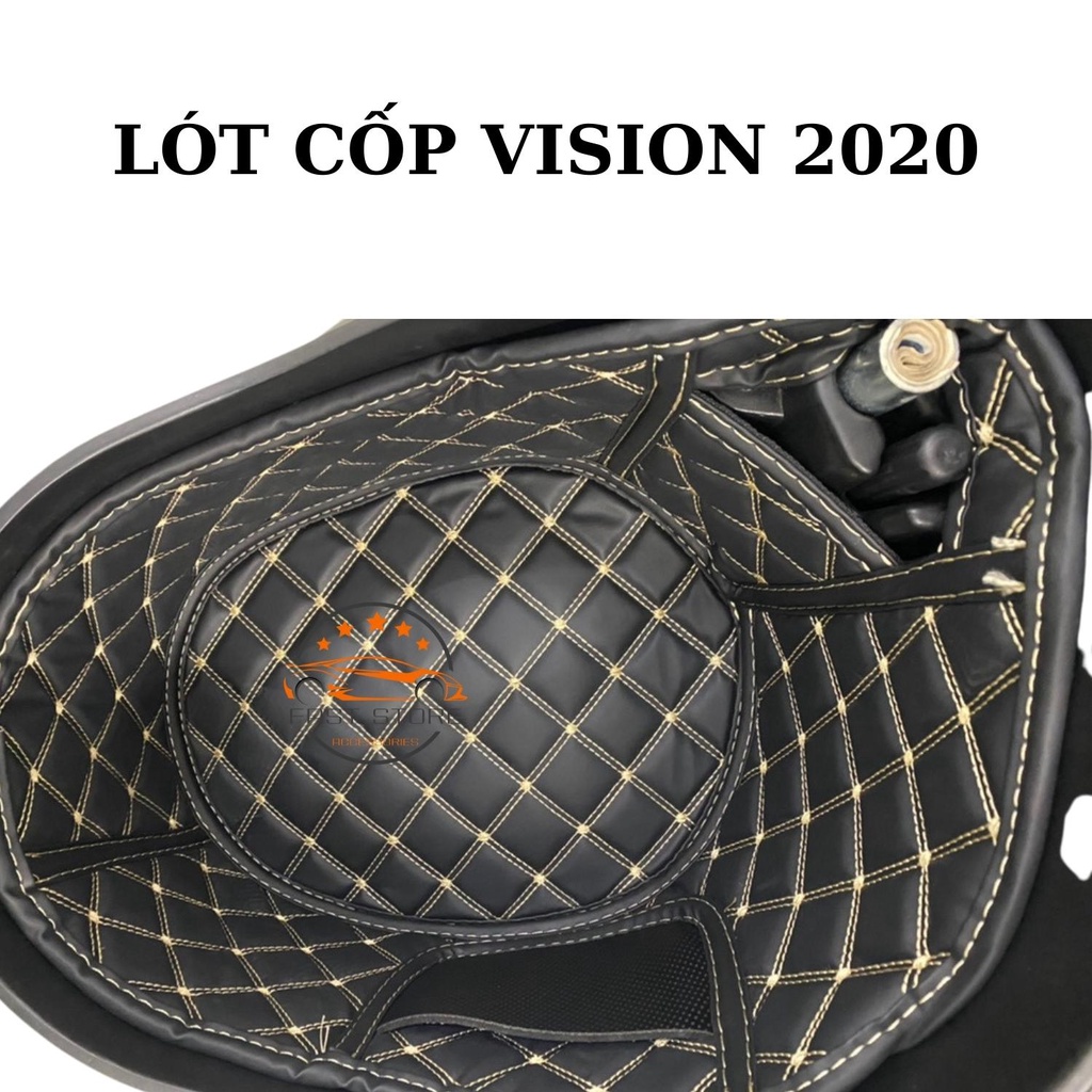Lót Cốp Da Cách Nhiệt Chống Sốc Chống Nóng Honda Vision 2012-2023 có túi đựng giấy tờ Faststore