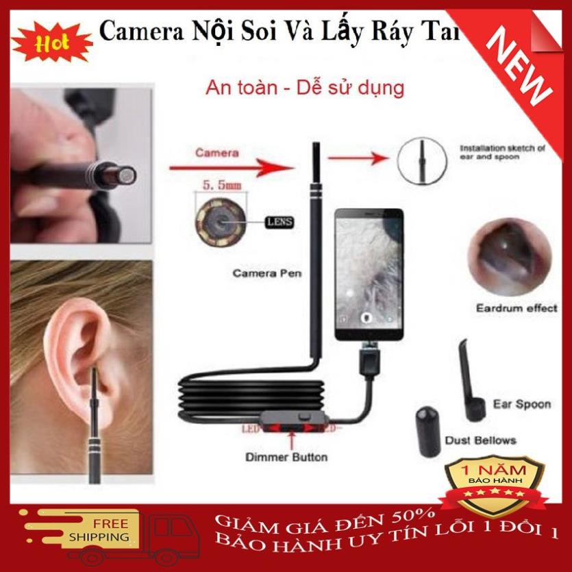 ✔️ Camera Nội Soi Y Tế Soi Tai, Mũi, Họng - Máy Lấy Ráy Tai HD Visual Earwas Clean Tool Siêu Nét [Bảo Hành 1 Đổi 1]