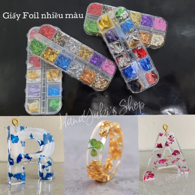 Hộp Giấy Foil nhiều màu dùng trong trang trí thủ công Resin, Jesmonite, Nail, Nến, trang điểm,...