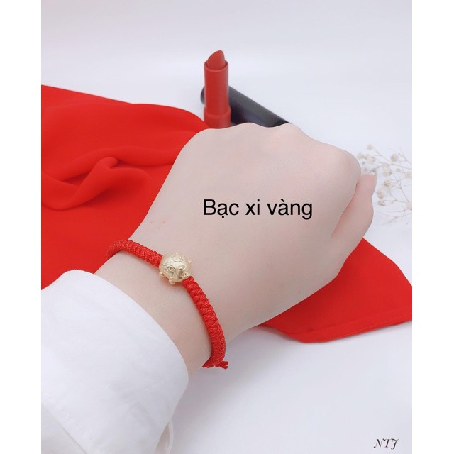 LẮC TAY CHỈ ĐỎ CHARME LỢN BẠC 925 MẠ VÀNG 24k