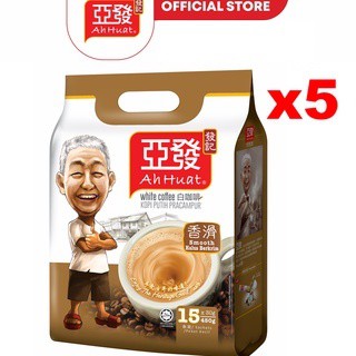 [5 bịch] Cà phê trắng hòa tan 3 in 1 Ah Huat White Coffee Malaysia - Vị Smooht/Truyền thống (Cà phê ông già Ah Huat)