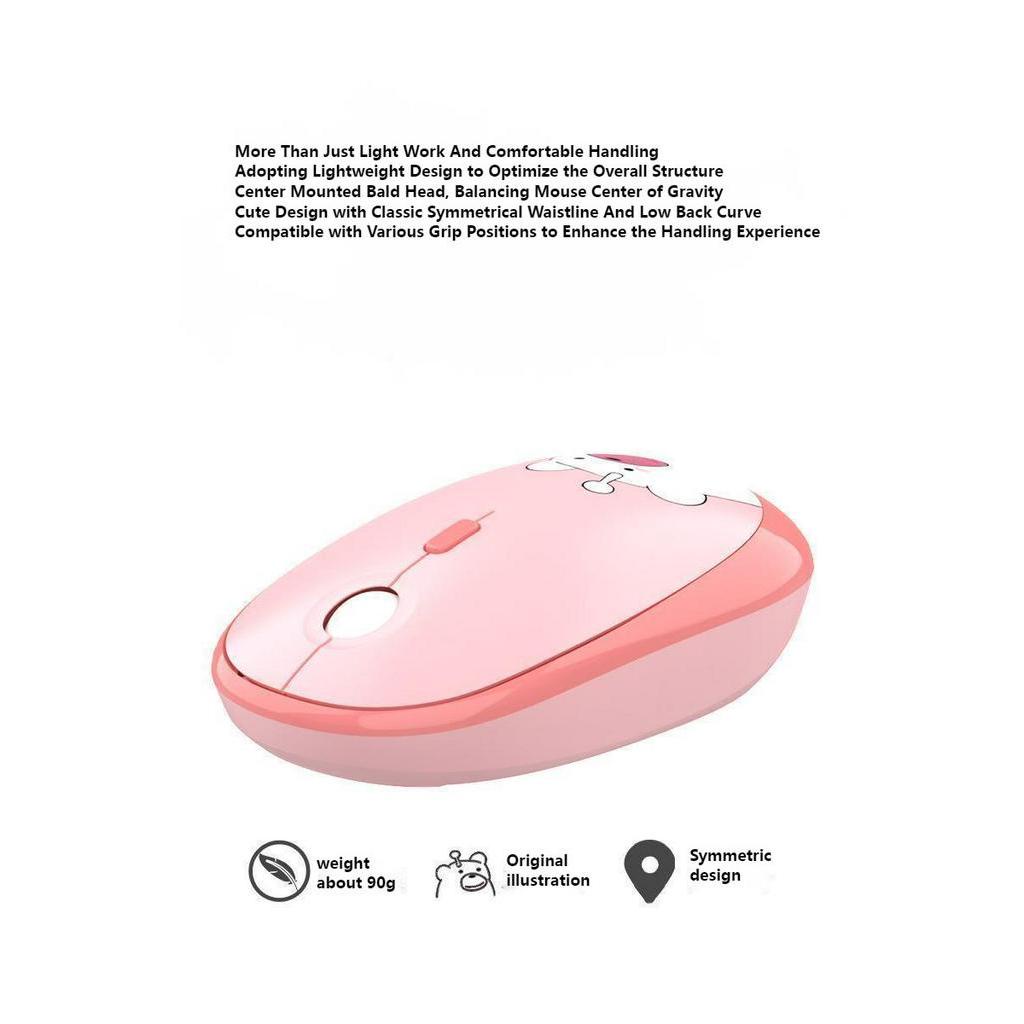 Elec Space Chuột Không Dây 1600dpi 2.4g Hình Gấu Dễ Thương Có Thể Điều Chỉnh