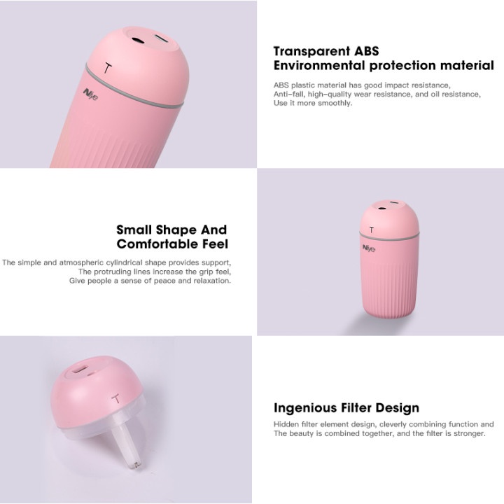 Nocclili Máy phun sương tinh dầu Máy Xông Tinh Dầu Mini Máy Tạo Ẩm Phun Sương Khuếch Tán Tinh Dầu Đuổi Muỗi Máy lọc không khí 220/420ml với đèn LED