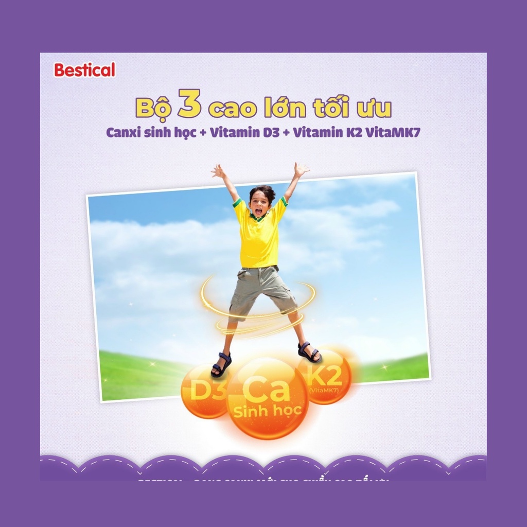 Bestical Bổ Sung Canxi, Vtamin D3 K2 Giúp Xương Và Răng Chắc Khỏe, Tăng Chiều Cao Cho Bé