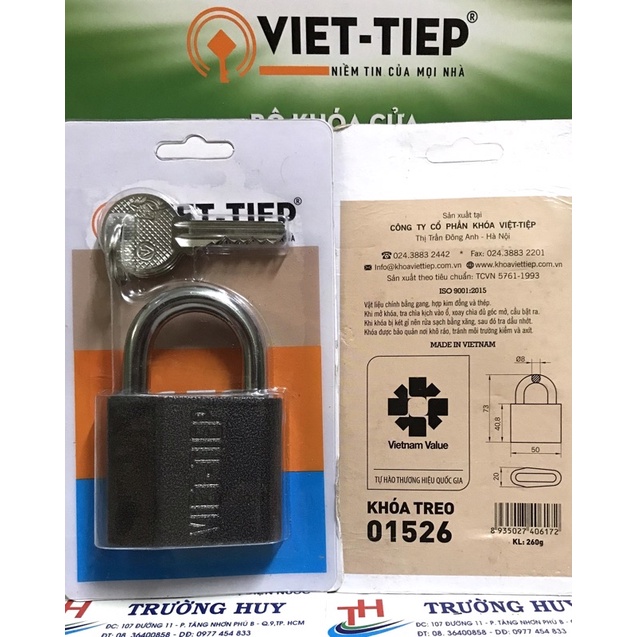Khóa treo gang gọng thép Việt Tiệp các loại - Bảo hành 1 năm