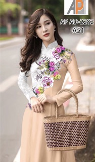 Vải áo dài in hình 3D đẹp