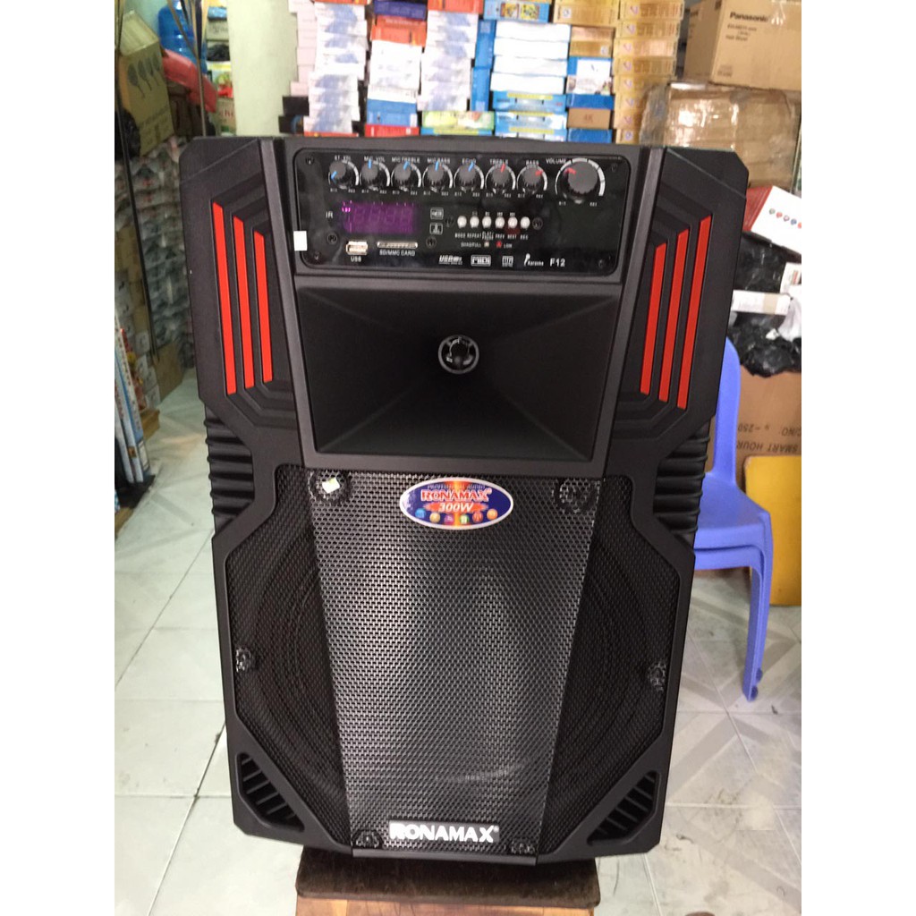 [Sỉ loa kéo] Loa kéo karaoke ronamax f12 bass loa 3 tâc tặng kèm 2 micro không dây