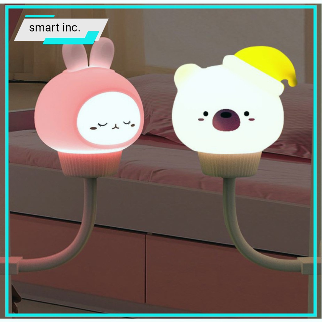 Đèn Led Ngủ Cho Bé Hình Thú Cảm Biến Chạm Tự Sáng Sạc Pin USB Dễ Thương Cute